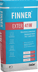 FINNER® EXTER 41W Шпатлевка цементная финишная белая 180/6,5/F50 ГОСТ 33699